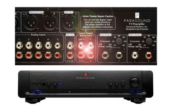 Stereo amp best sale with sub out