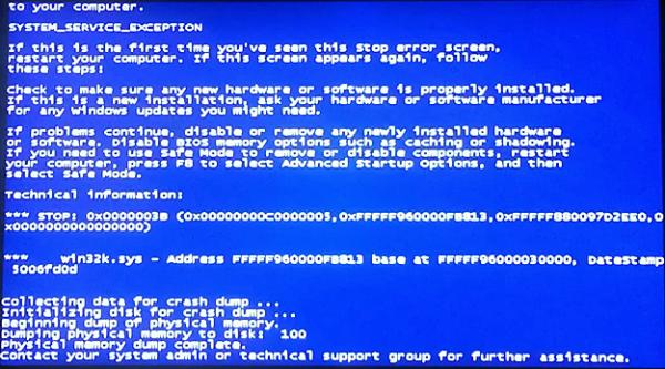 blue screen of death man